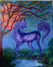 Load image into Gallery viewer, Purple Horse 48x60
