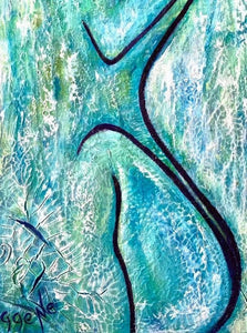 Nude Sitting Absrtact 12 x 24