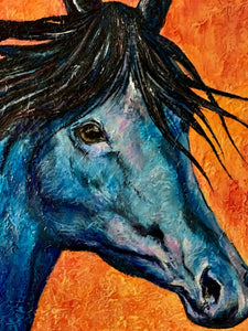 Blue Horse 24x24
