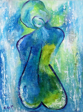Load image into Gallery viewer, Aqua Girl in the Rain 18 x 24
