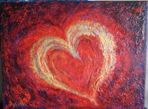Hearts of Fire Gold 18x24
