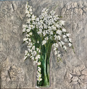 White Spring Blossoms 20x20