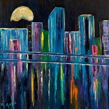 Load image into Gallery viewer, Moon over Miami 20x20 OIL
