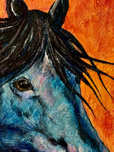 Load image into Gallery viewer, Blue Horse 24x24
