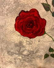 Load image into Gallery viewer, 3 Red Roses Mixed Media 18x24
